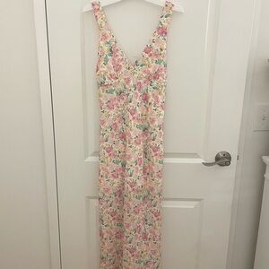 Altar'd State Floral Dress with Pink and Green Accents
